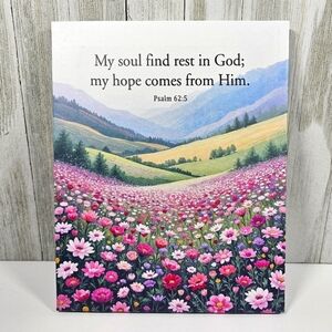 NEW Psalm 62:5 Canvas Watercolor Art 10x8" Scripture